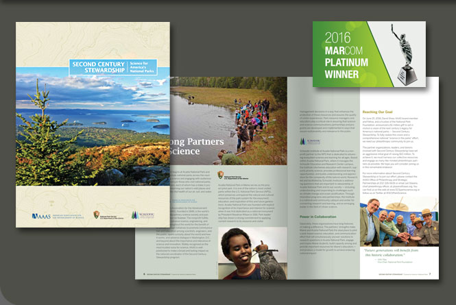 Brochure about the Second Century Stewardship progam and fundraising effort for the vision of the next century’s legacy for America’s national parks. This brochre contains a rear pocket for a specialized fundraising sheet.