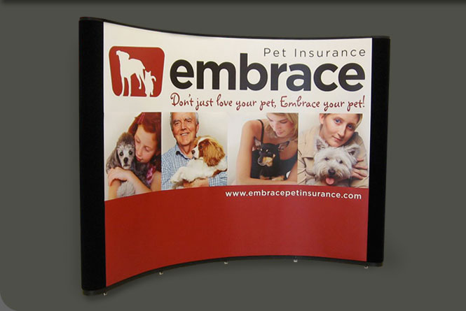 Trade show booth graphic panels for Embrace Pet Insurance