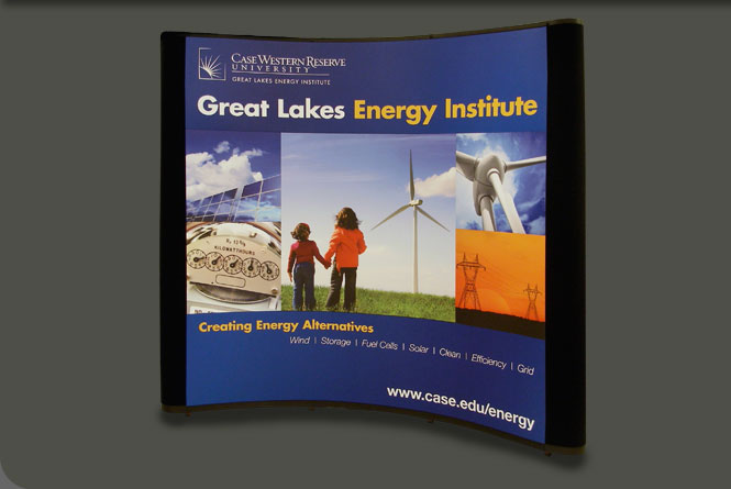 Trade show booth graphics for Great LakesEnergy Institute, case Western Reserve University