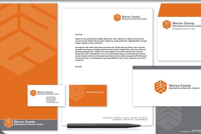 Corporate identity and stationery system for Warren County ESC.